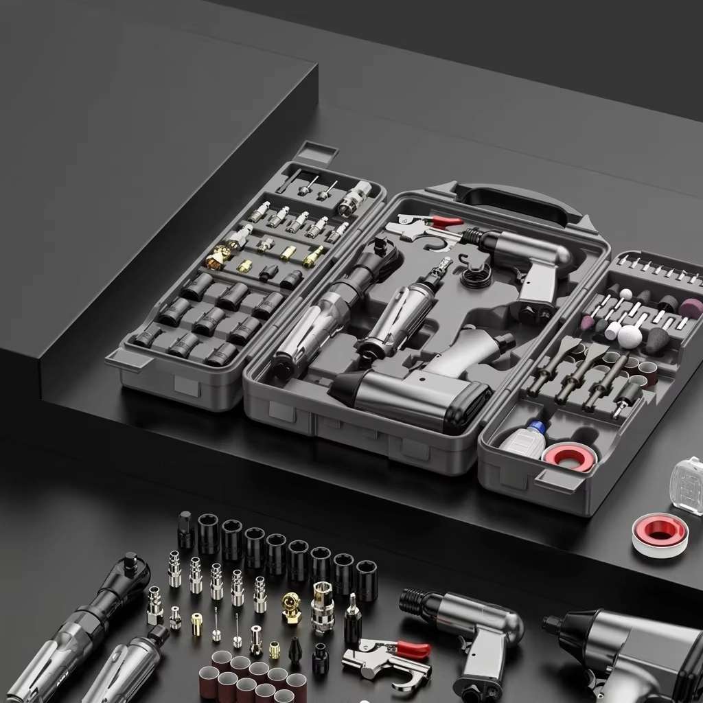 Kit Power Tools - 71-Piece Heavy-Duty Pneumatic Tool Kit, Multi-Function