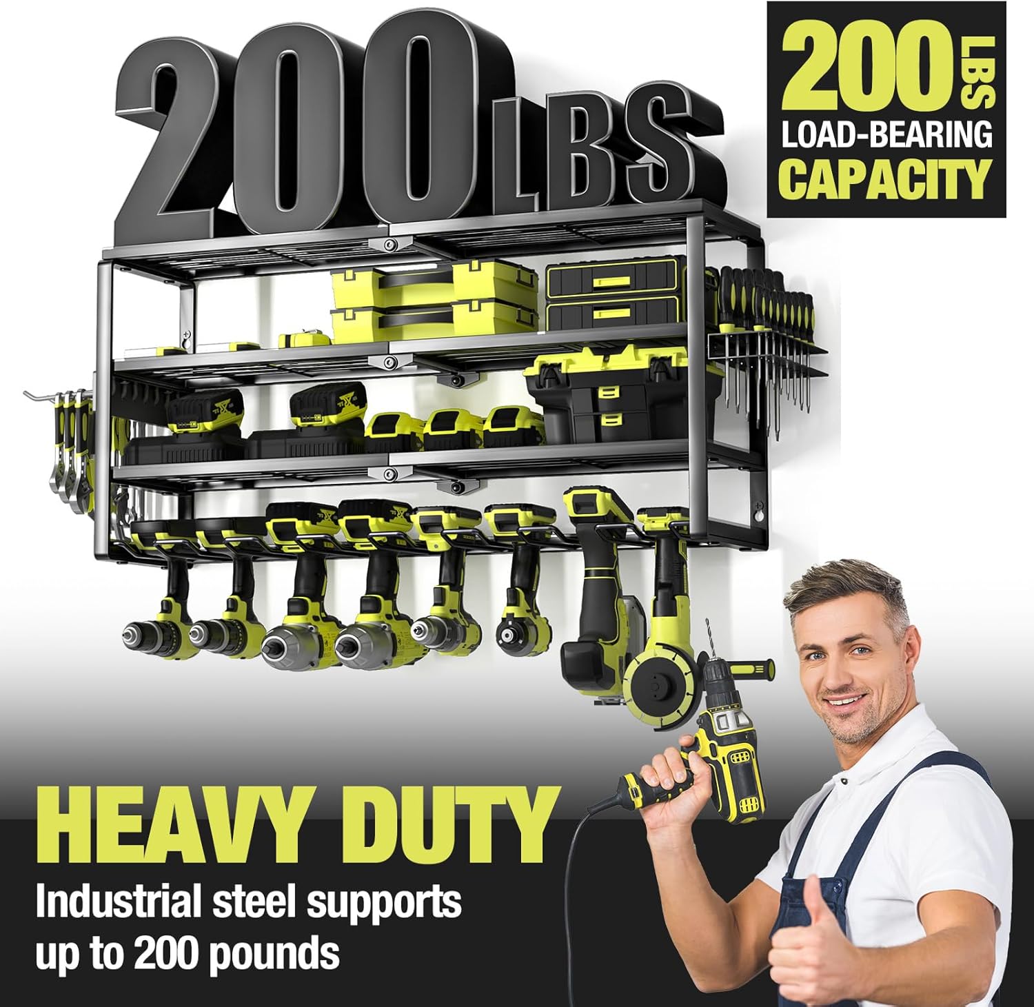 4 Layer Wall Mount Power Tool  - đánh giá và giá Power Tools Rack