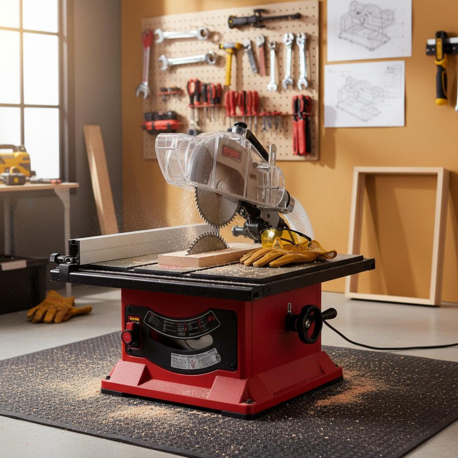 Table Saw Dust Guard Transpare - đánh giá và giá Power Tools Vacuum