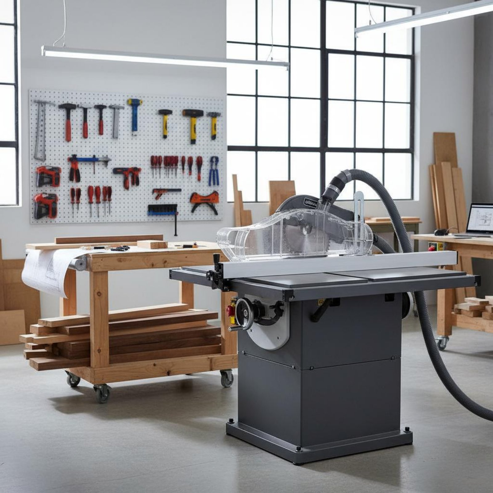 Table Saw Dust Guard Transpare - đánh giá và giá Power Tools Vacuum